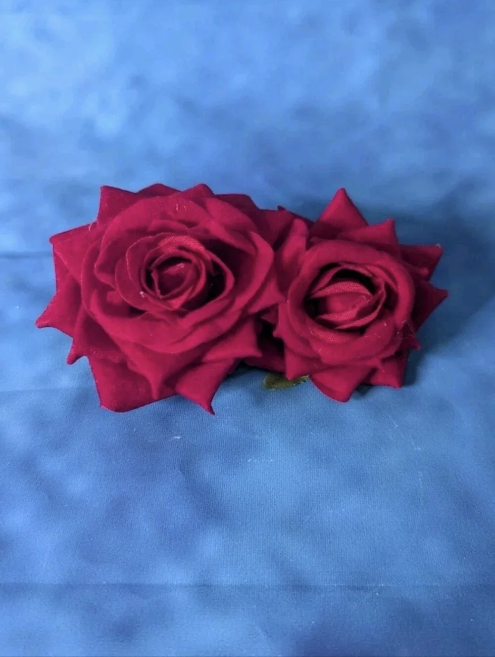Floral Red Rose Faux Flower Hair Accessory OSFM Alligator Clip